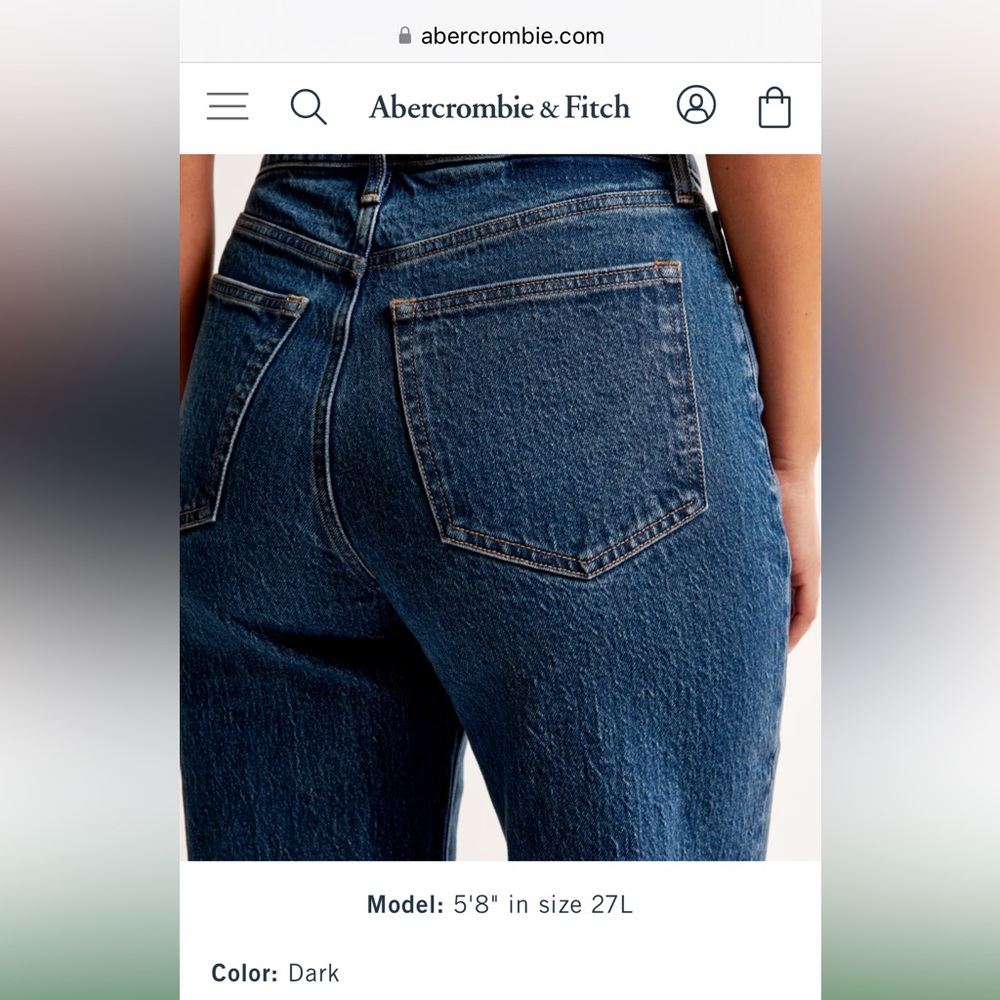 NWOT Abercrombie & Fitch Curve Love Ultra High Rise Ankle Straight Jean 24W/37